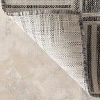nuLOOM 6' 7" x 9' Outdoor Area Rug, Casual Design with Striped Border, Stain Resistant, Highly Durable, for Patio, Balcony, Bedroom, Living Room, Dining Room, Bathroom, Steel