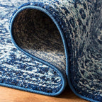 SAFAVIEH Evoke Collection 2'2" x 15' Navy/Ivory EVK256A Oriental Distressed Non-Shedding Living Room Bedroom Runner Rug