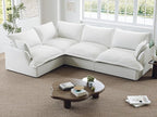 111” Oversized Modular Sectional Sofa, Comfy Down Fill Cloud Couch, L Shaped 4 Seater Couches with Washable Cover, Convertible Sectional Couches for Living Room, Cream White