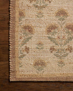 Loloi Chris Loves Julia Rue Collection RUE-01 Wheat/Sage 7'-6" x 9'-6" Area Rug Jute Neutral Floral Living Room Bedroom Rug