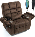 Oversized Zero Gravity Power Lift Recliner Chair for Elderly Adults Big Man Electric Lay Flat Recliner Triple Motor with Heat and Massage, Adjustable Seat Height, Arm Storage, Cup Holder
