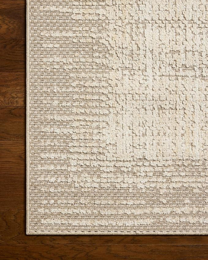 Loloi Amber Lewis Bexley Collection BEX-06 Natural/Taupe 9' x 13' Area Rug Neutral, Textured, Living, Bedroom, Dining, Carpet