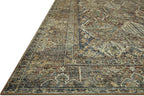 Loloi Magnolia Home by Joanna Gaines Banks Collection BAN-05 Spice/Blue 3'-6" x 5'-6" .13" Pile Height, Machine Washable, Accent Rug