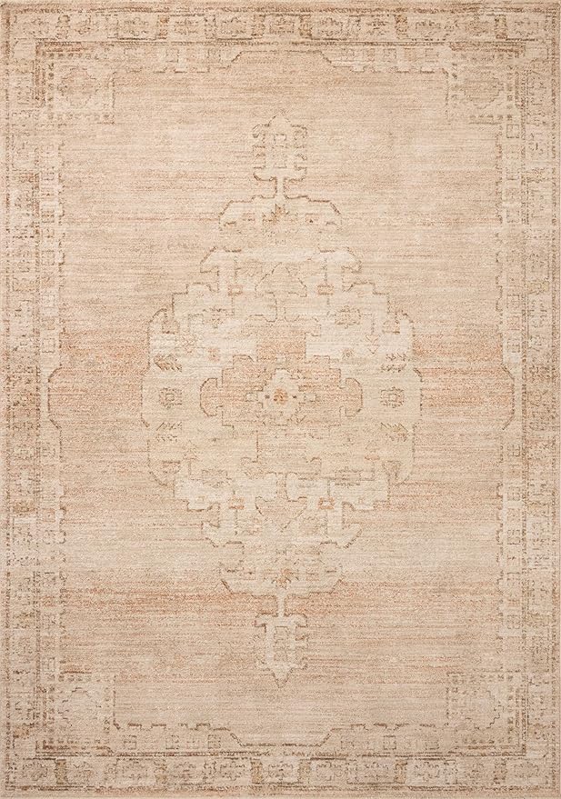 Loloi Chris Loves Julia Palma Collection PLM-02 Spice/Natural 9'-6" x 13'-1" Area Rug Vintage Style Boho Living Room Bedroom Carpet