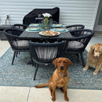 PURPLE LEAF Patio Dining Set for 18 All-Weather Wicker Aluminium 20 Piece Outdoor Table and Chairs Set Included Cushions for Backyard Indoor Decor Kitchen Modern Outdoor Furniture Set Gray and Navy