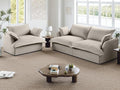 82” Modular Sectional Sofa, Comfy Down Fill Cloud Couch, Loveseat with Single Seater, Small Couch with Washable Cover, Sectional Couches for Living Room Small Apartments, Light Gray