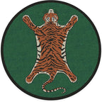 RUGGABLE x Jonathan Adler Machine Washable Modern Area Rug – Tiger Emerald 8 ft Round, Stain-Resistant, Non-Slip – Large Rugs for Living Room, Bedroom, Hallway, Entryway & Office–with Standard Pad