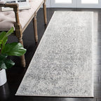 SAFAVIEH Evoke Collection Runner Rug - 2'2" x 11', Ivory & Grey, Distressed Design, Non-Shedding & Easy to Clean, Ideal for Foyer, Bedroom, Kitchen, Hallway (EVK256F)