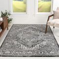 JONATHAN Y Vintage Medallion Indoor Area Rug Black 8X10, Modern Boho for Living Room, Bedroom, Kitchen, Office, Easy-Cleaning, High Traffic, Pet-Friendly, Non-Shedding MDP100D-8