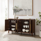 Crosley Furniture Darcy Modern Sideboard Buffet Cabinet with Storage Shelves, Living Room, Kitchen, Dining, Dark Brown