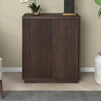 Henn&Hart 28" Fluted Wooden Accent Cabinet, Modern Ribbed Sideboard Buffet Cabinet with 2 Doors and an Adjustable Shelf for Living Room, Dining Room, Bedroom or Entryway, Alder Brown