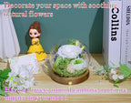Valley of Rain & Forest Long-Lasting Real Flowers, Unique Floral Gift For you to send Love for All Occasions, for Indoor Decoration (White & Green Roses Arrangement)
