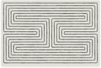 RUGGABLE x Jonathan Adler Machine Washable Modern Area Rug – Labyrinth Black/Ivory 2x3, Stain-Resistant, Non-Slip – Small Rugs for Living Room, Bedroom, Hallway, Entryway & Bathroom–with Standard Pad