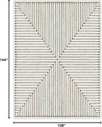 RUGGABLE x Jonathan Adler Machine Washable Modern Area Rug – Inkdrop Camel & Ivory 9x12, Stain-Resistant, Non-Slip – Large Rugs for Living Room, Bedroom, Hallway, Entryway & Office–with Standard Pad