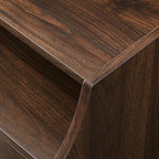 Florence 22 Inch 2 Drawer Open Top Side Table with USB Port - Dark Walnut