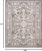 SAFAVIEH Area Rug 9x12 - Reflection Collection - Large - Dark Grey & Cream, Non-Shedding & Easy Cleaning, Ideal for Living Room, Bedroom, Dining Space (RFT665B)