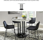 Signature Design by Ashley Centiar 24" Counter Height Modern Bucket Barstool, 2 Count, Black