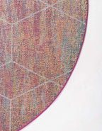 Unique Loom Trellis Frieze Collection Area Rug - Geometric (4' Round, Multi/ Ivory)