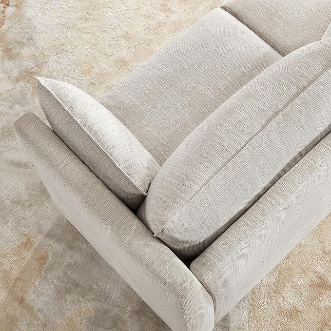 CHITA Luxury Oversized V-Shaped Sectional Sofa Couch, Premium Down Filled Cloud Modular Sectional, FSC Certified, 107''Width, 4 Seat and 1 Middle Corner for Living Room, Snow