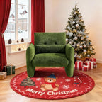 33.9" Accent Chairs, Modern Upgrade Sherpa Fabric Arm Chair Comfy Upholstered Armchair Leisure Single Sofa Chair with a Waist Pillow for Bedroom, Office and Living Room