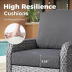 4 Pieces Wicker Patio Furniture - All-Weather PE Wicker Outdoor Conversation Bistro Set Loveseat Chairs with Table,Outdoor Rattan Sofa Chair High Back Deep Seating,Black