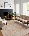 Loloi Chris Loves Julia Jules Collection JUL-04 Tangerine/Mist 3'-6'' x 5'-6'', .13" Pile Height, Accent Rug