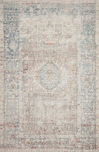 Loloi Chris Loves Julia Jules Collection JUL-07 Natural/Ocean 7'-6'' x 9'-6'', .13" Pile Height, Area Rug