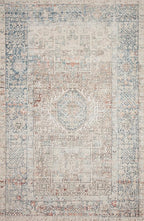 Loloi Chris Loves Julia Jules Collection JUL-07 Natural/Ocean 2'-6'' x 12'-0'', .13" Pile Height, Runner Rug