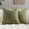FUTEI Moss Green Chenille Throw Pillow Covers 20x20 Inch Set of 2,Soft Wide Chevron Textured Cushion Case,Farmhouse Home Decor for Couch Bed Living Room