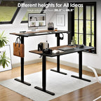 Monomi Electric Height Adjustable Standing Desk, 48x24 Inches, Ergonomic Home Office Sit/Stand Up Desk (Black Steel Frame/Black Top)