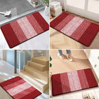 Kitinjoy Indoor Outdoor Door Mat, 48x30 Non-Slip Absorbent Dirt Trapper, Low-Profile Washable Inside Entrance Front Floor Mat, Sturdy Soft Entry Doormats for Entryway, Burgundy