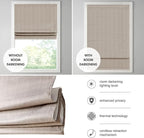 Madison Park Galen Cordless Roman Shade, 29"W x 64"H, Sheen Taupe – Room Darkening, Thermal Insulated, Energy Efficient Window Blind with Subtle Sheen Basketweave Fabric for Privacy