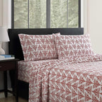 Eddie Bauer - Flannel Sheets King Size, Anti-Pilling & Wrinkle Resistant Cotton, Touchably Soft for All-Season Comfort - Bed Sheets with Matching Pillowcases & Fitted Sheet (Jolly Trees Red)
