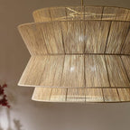 KICHLER Ophira 4-Light Pendant, Global Boho Light with Jute Shade in Champagne Bronze, Sloped Ceiling Compatible, for Living or Dining Room (24.75" x 36"), 52736CPZ