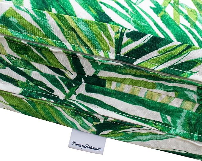 Tommy Bahama Chaise Cushion, 26" X 77" X 2.5", Coastal Palm Green Leaf