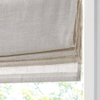 Madison Park Kyler Cordless Roman Shades - Single Panel, Lightweight Linen Blend Fabric, Natural Design, Easy Installation, Light Filtering Window Blind, Bedroom, Living Room Decor 27"W x 64"H Natural