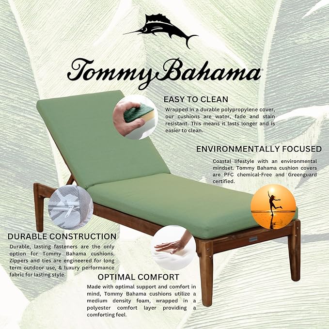 Tommy Bahama Chaise Cushion, 26" X 82" X 2.5", Bamboo Bay Pear