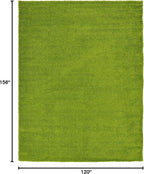 Unique Loom Solid Shag Collection Area Rug (10' x 13' Rectangle, Grass Green)