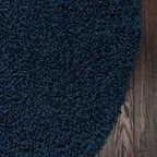 Unique Loom Solid Shag Collection Area Rug (3' 3" x 5' 3" Oval, Sapphire Blue/ Navy Blue)