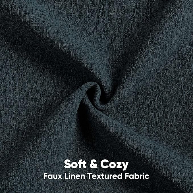 FUTEI Navy Blue Chenille Decorative Throw Pillow Covers 20x20 Inch Set of 2,Soft Cozy Faux Linen Textured Cushion Case,Farmhouse Home Decor for Couch Living Room