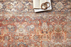 Loloi Layla Collection LAY-02 Spice/Marine 2'-6" x 7'-6" .13" Thick Runner Rug, Soft, Durable, Vintage Inspired, Distressed, Low Pile, Non-Shedding, Easy Clean, Printed, Living Room Rug