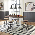 Signature Design by Ashley Valebeck Industrial Adjustable Height Swivel Barstool, 2 Count, Brown