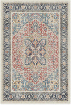 RUGGABLE Washable Vintage Area Rug – Kamran Cayenne Red 4x6, Stain-Resistant, Non-Slip – Medium Machine Washable Rugs for Living Room, Bedroom, Hallway, Entryway & Office–with Cushioned Pad