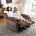 GRAINELL Swivel Rocker Recliner Chair with Massage and Heat, USB Charging Port, Infinite Position Power Recliner, Electric Glider Rocking Chairs for Living Room, Nursery (Brown)