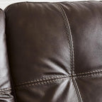 Signature Design by Ashley Santorine Classic Leather Match Tufted Sofa Sleeper with Bi-Fold Memory Foam Mattress, Queen, Dark Brown