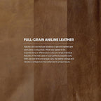 SIMPLIHOME Rex Left Corner Sectional Modular Sofa and Ottoman Set in Full-Grain Genuine Leather, Sienna, 116-inch-wide L-Shaped Leather Sofa and Matching 34-inch-Wide Table Ottoman for Living Room