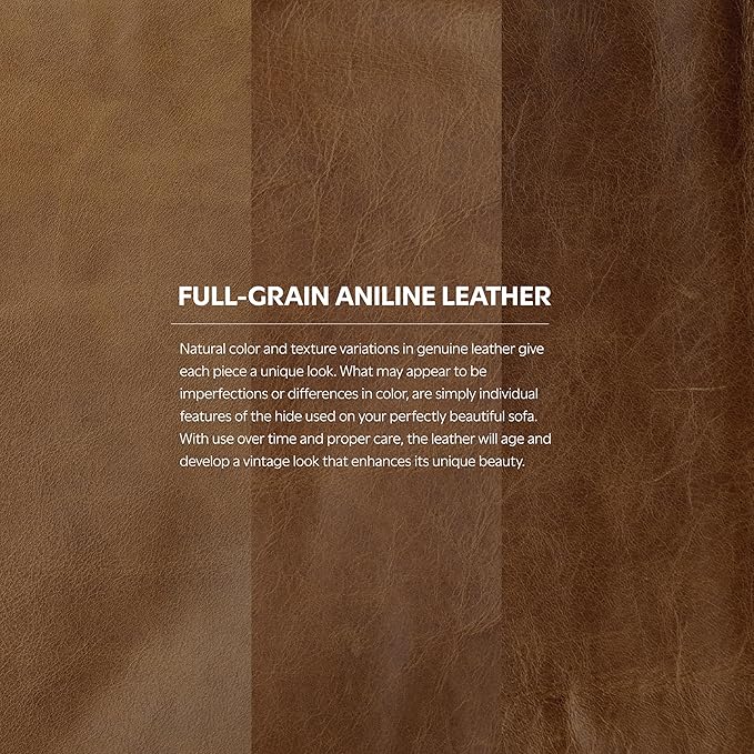 SIMPLIHOME Rex Ottoman in Full-Grain Genuine Leather, Caramel Brown, 34-inches Wide, Modern-Style Table Ottoman or Footrest, Assembled, for Living Room and Family Room