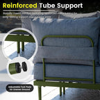 Sundale Outdoor 2 Pieces Patio Furniture Set, Metal Outdoor Sectional Sofa with 6 Inch Olefin Cushion, All-Weather Modern Outdoor Conversation Sets