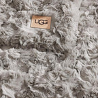 UGG Faux Fur King Size Blanket, Double-Sided Warm Cozy Blanket, Extra Large Throw for Sofa, Bedding for California King Size Bed, Cute Room Decor, 110" x 90", Seal Grey (Adalee)