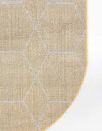 Unique Loom Trellis Frieze Collection Area Rug - Geometric (7' 10" x 10' Oval, Yellow/ Ivory)